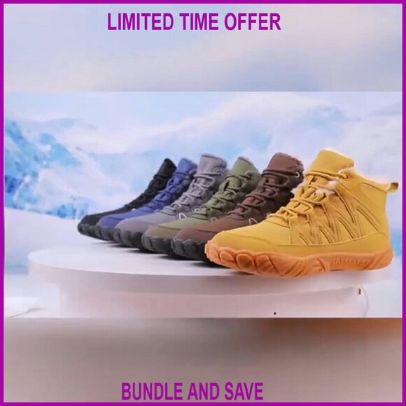 Women's Zero Drop Barefoot Hiking Boots Waterproof Snow Boots Slip On - Picture 8 of 8